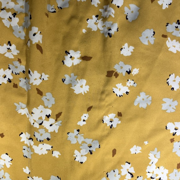 Monday Fun Women Yellow Short Sleeve Blouse L Floral Pleated Top - Picture 2 of 9